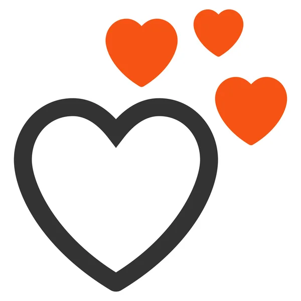 Love Hearts Flat Vector Icon — Stock Vector