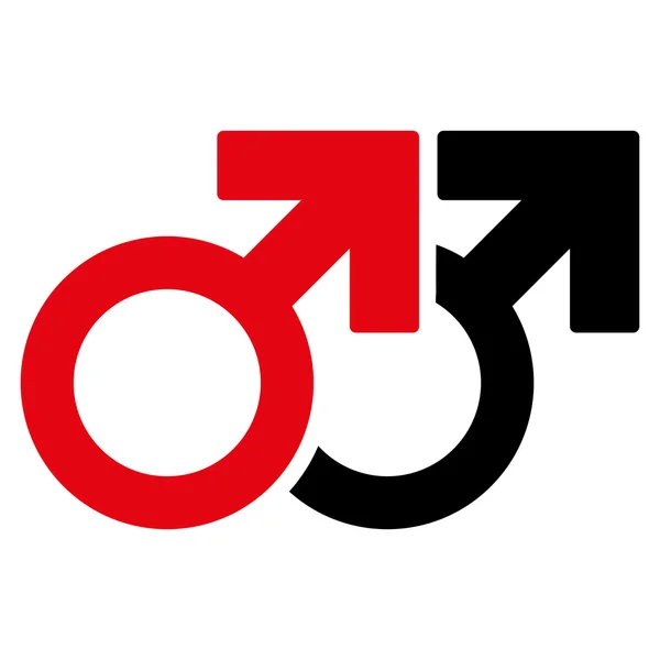 Gay paar symboolpictogram platte Vector — Stockvector