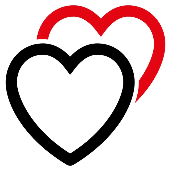 Szerelmes szívek lapos Vector Icon — Stock Vector