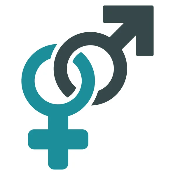 Heterosexual Symbol Flat Vector Icon — Stock Vector