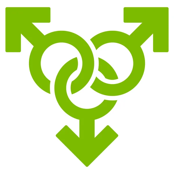 Grupo Gay Sexo Flat Vector Icono — Vector de stock