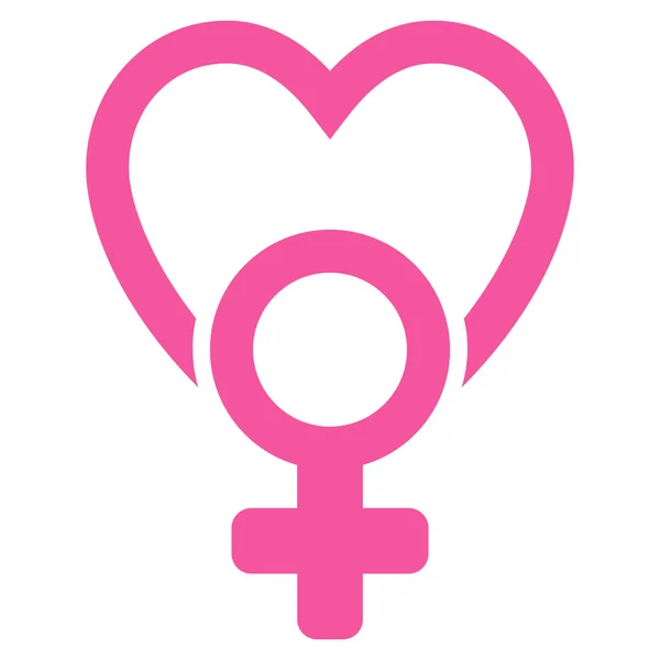 Ikon Vektor Cinta Wanita Datar - Stok Vektor