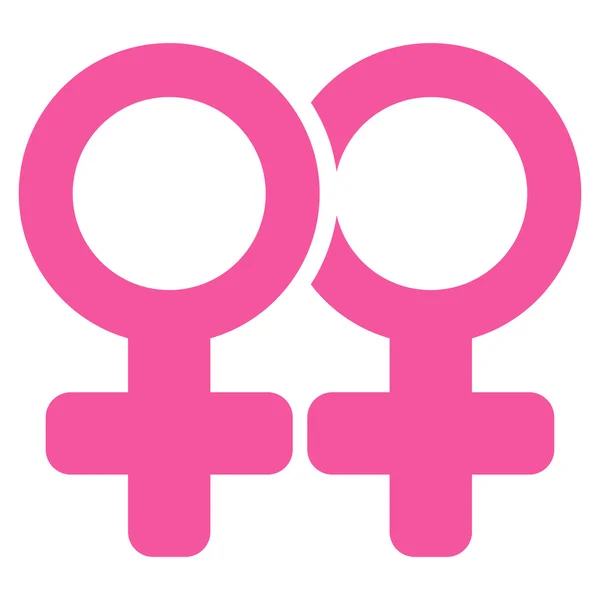 Lesbi Çift düz vektör simgesi — Stok Vektör