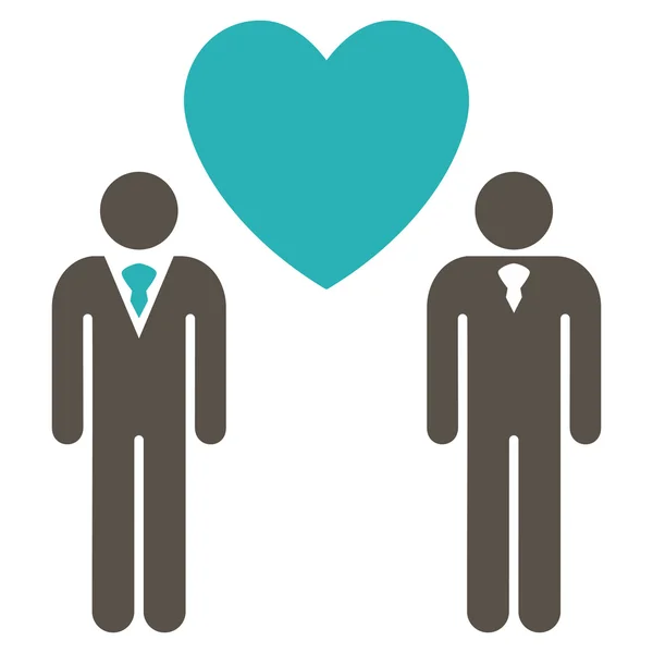 Gay Lovers Flat Vector Icon — Stock Vector