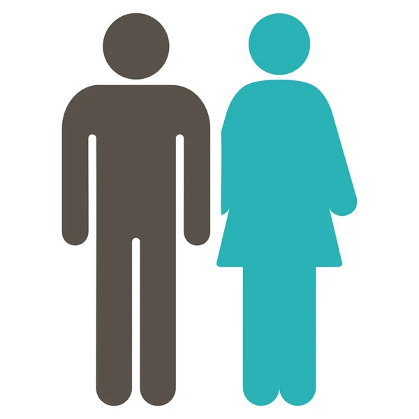 Couple marié Vecteur plat Icône — Image vectorielle