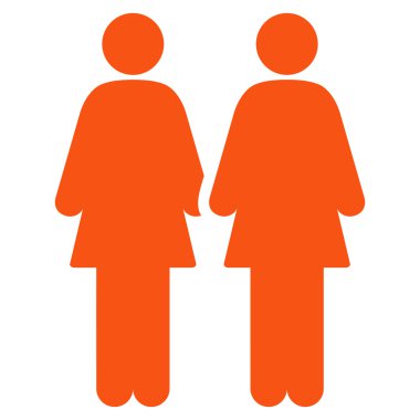 Lesbi Çift düz vektör simgesi