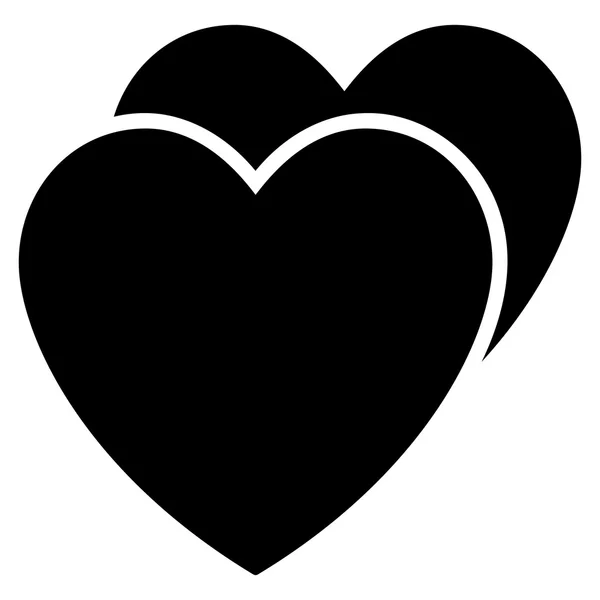 Szerelmes szívek lapos Vector Icon — Stock Vector