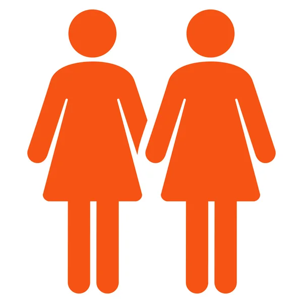 Lesbi Çift düz vektör simgesi — Stok Vektör
