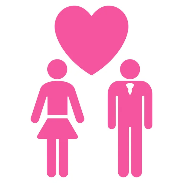 Love Persons Flat Vector Icon - Stok Vektor