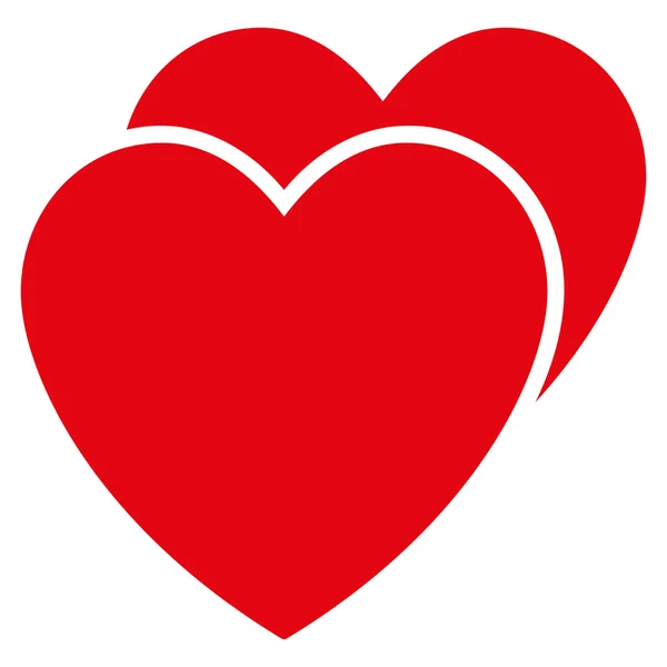 Love Hearts Flat Vector Icon — Stock Vector