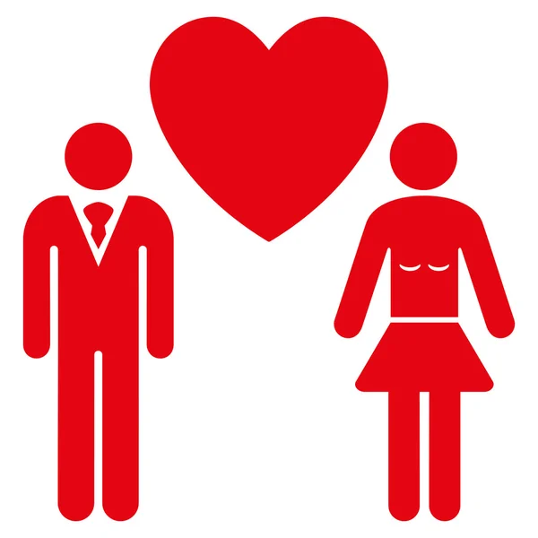 Love Persons Flat Vector Icon - Stok Vektor