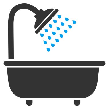 Banyo duş düz vektör simgesi