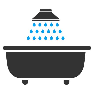 Banyo duş düz vektör simgesi