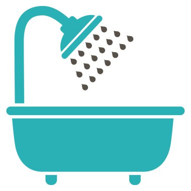 Banyo duş düz vektör simgesi