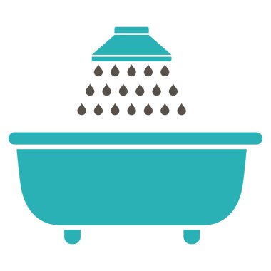 Banyo duş düz vektör simgesi