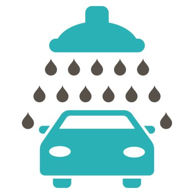 Araba duş düz vektör simgesi