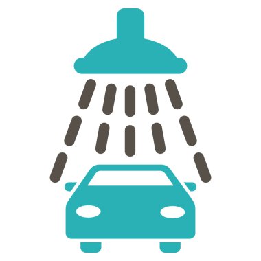 Araba duş düz vektör simgesi