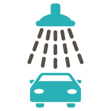 Araba duş düz vektör simgesi