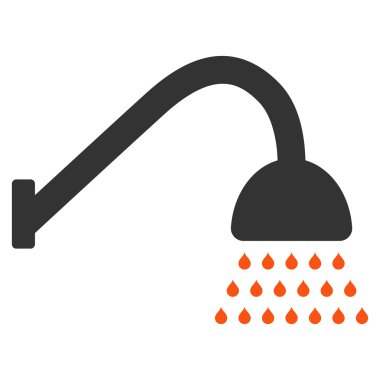 Duş düz vektör simgesi