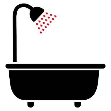 Banyo duş düz vektör simgesi