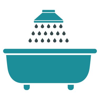 Banyo duş düz vektör simgesi