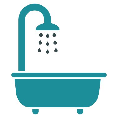 Banyo duş düz vektör simgesi