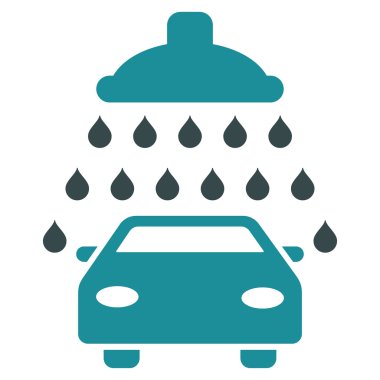 Araba duş düz vektör simgesi