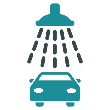 Araba duş düz vektör simgesi