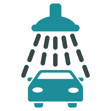 Araba duş düz vektör simgesi