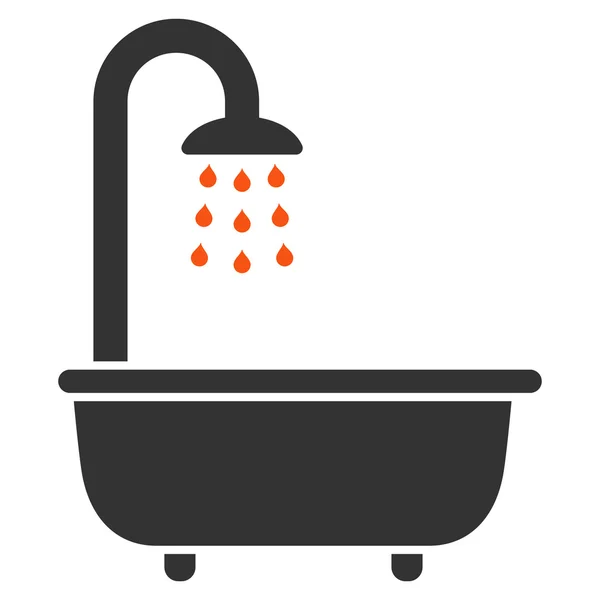 Douche de bain Icône vectorielle plate — Image vectorielle