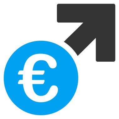 Euro büyüme düz vektör simgesi