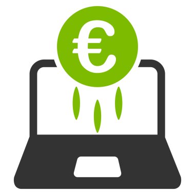 Euro mali başlangıç düz vektör simgesi