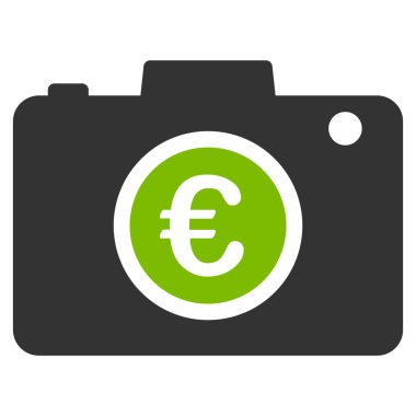 Euro fotoğraf düz vektör simgesi