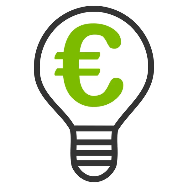 Векторная икона Euro Bulb Flat — стоковый вектор