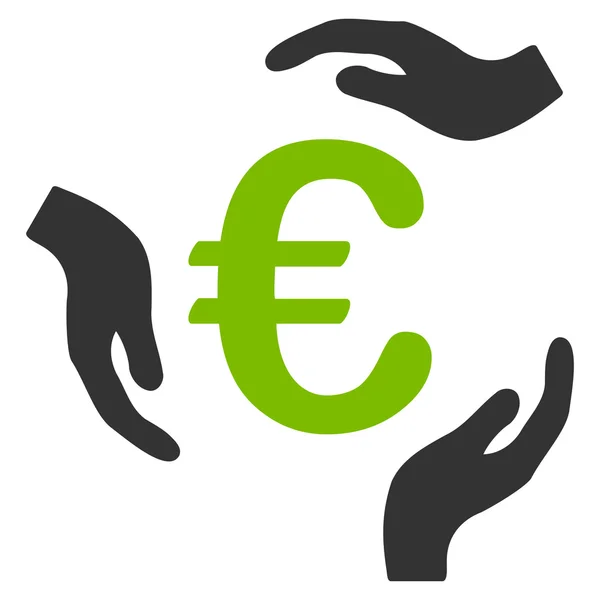 Euro ellátás kezét lapos Vector Icon — Stock Vector
