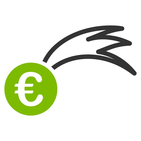 Icona vettoriale piatta Euro Meteor cadente — Vettoriale Stock