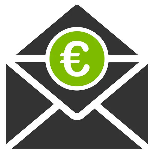 Euro Mail Flat Vector Icono — Vector de stock