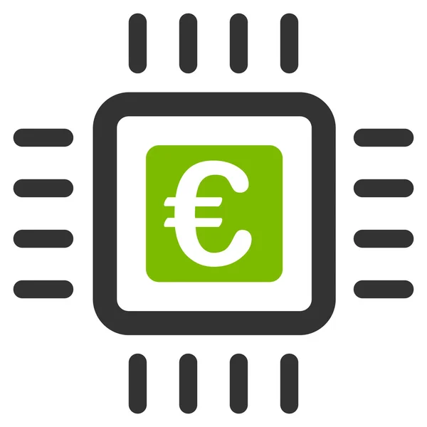 Euro processzor lapos Vector Icon — Stock Vector