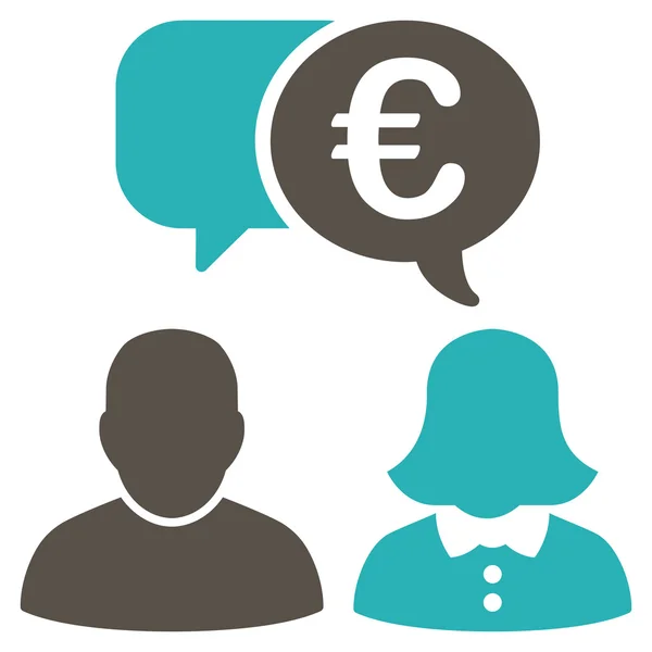 Euro Chat lapos Vector Icon — Stock Vector