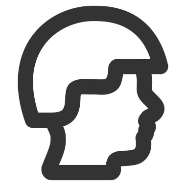 Asker kafa kontur glif simgesini