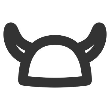 Boynuzlu miğfer kontur glif simgesini