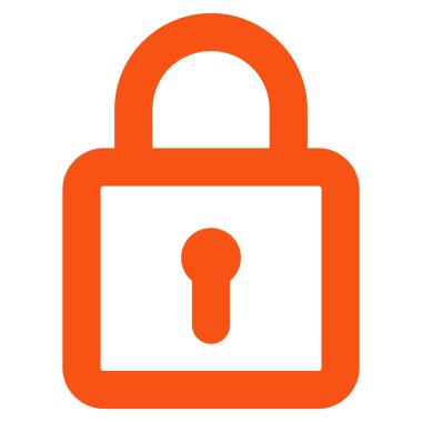 Kilit kontur glif simgesi