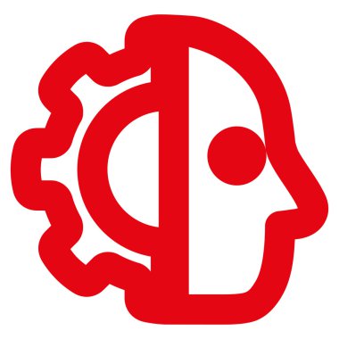 Cyborg kontur glif simgesini