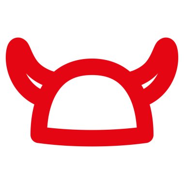 Boynuzlu miğfer kontur glif simgesini