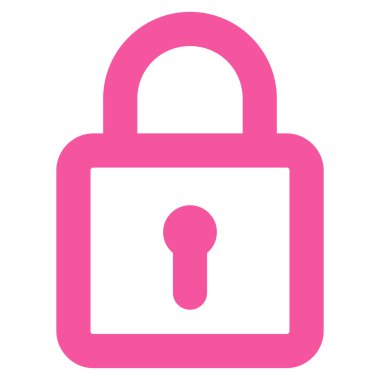 Kilit kontur glif simgesi