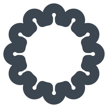 Dişli kontur glif simgesini