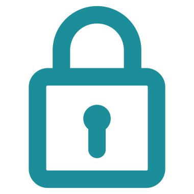 Kilit kontur glif simgesi