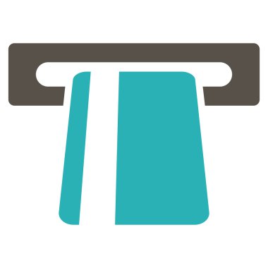 Bankacılık hizmet düz glif simgesi otomatik