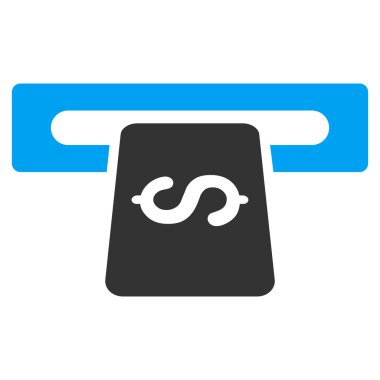 Bankacılık makine düz glif simgesi