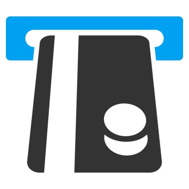 Bankacılık hizmet düz glif simgesi otomatik